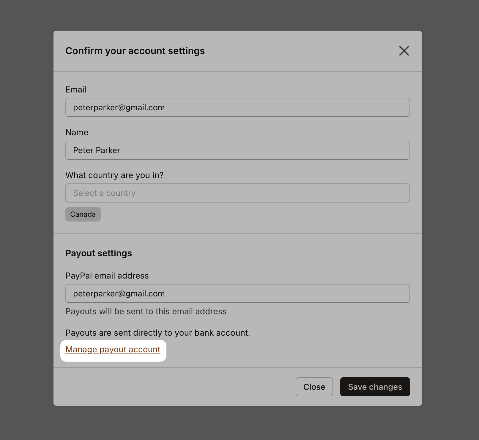 Mantle Affiliates manage payout account