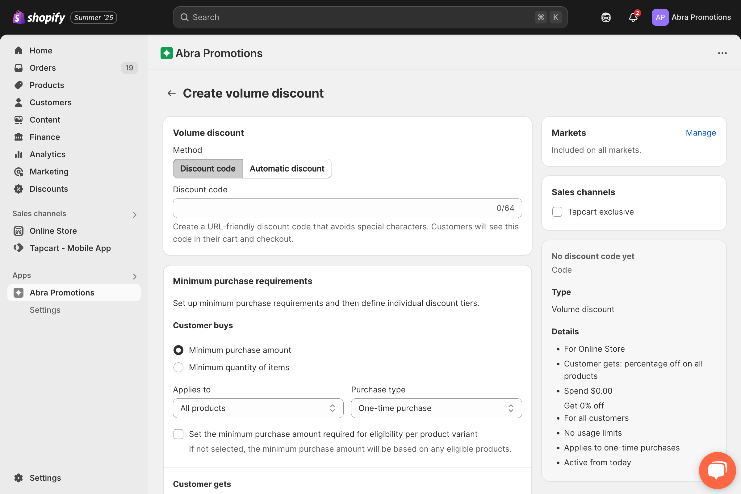 Step 3: Choose Discount Method