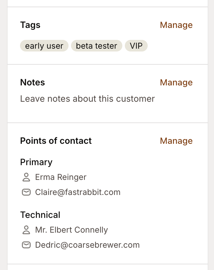 Customer management created
