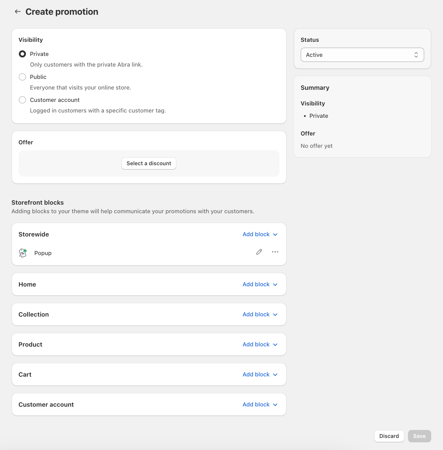 Abra promotion form