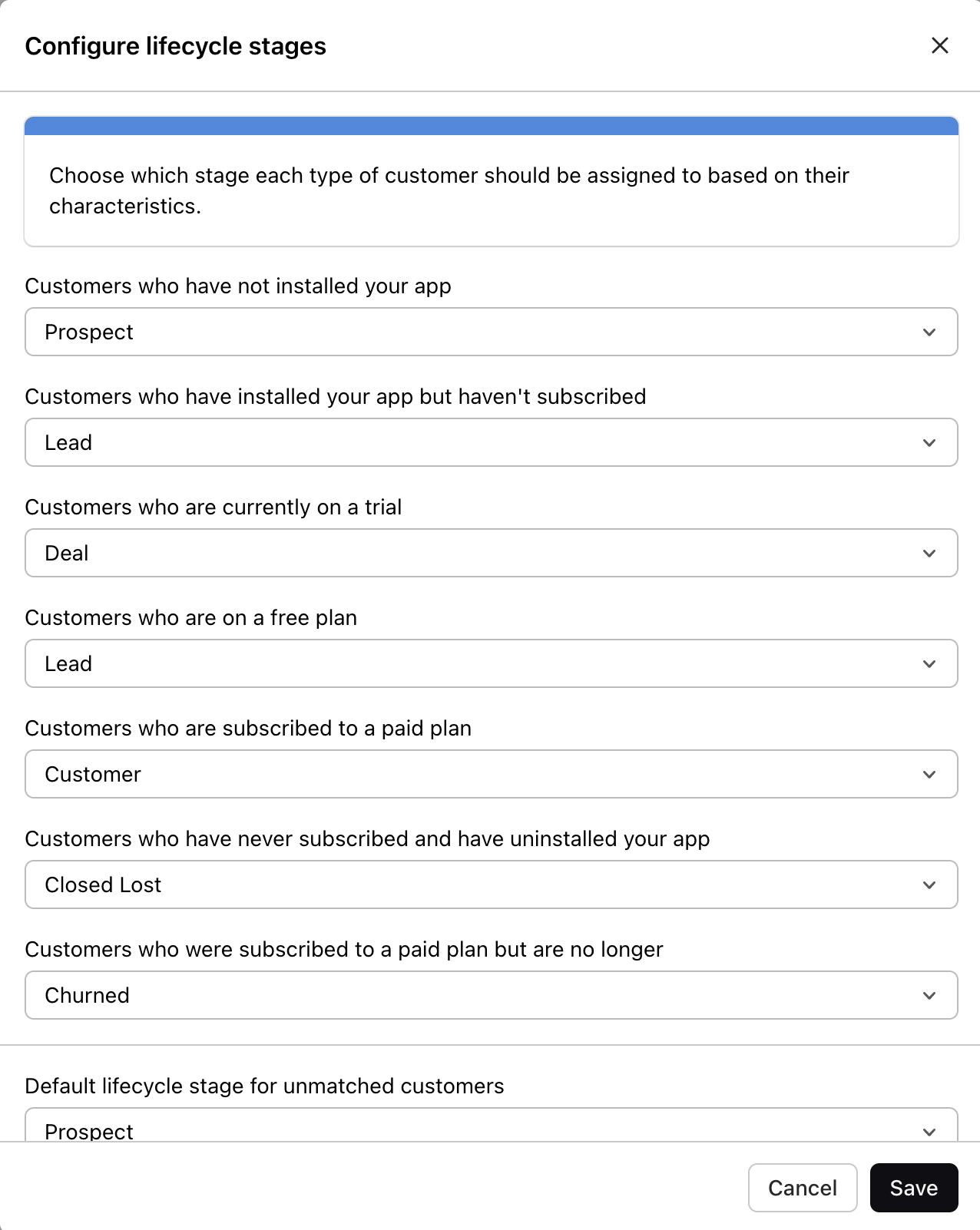 Lifecycle stage mapping
