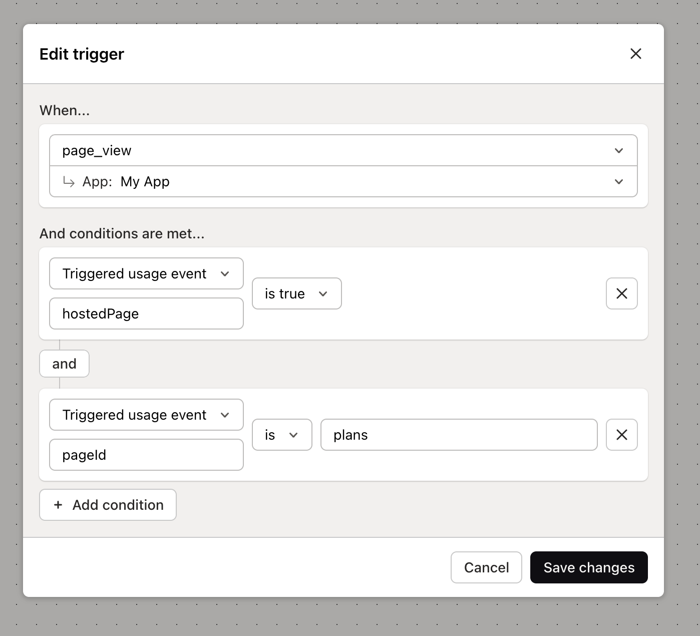 Create custom usage event flow