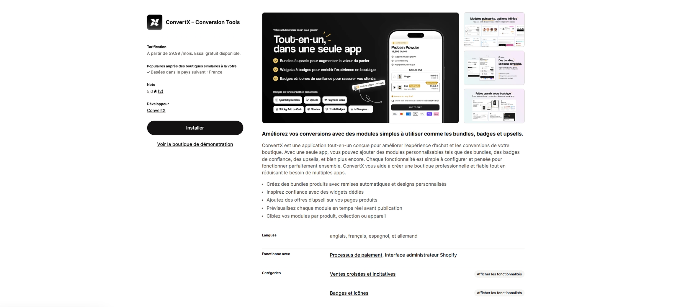 Install ConvertX from Shopify App Store