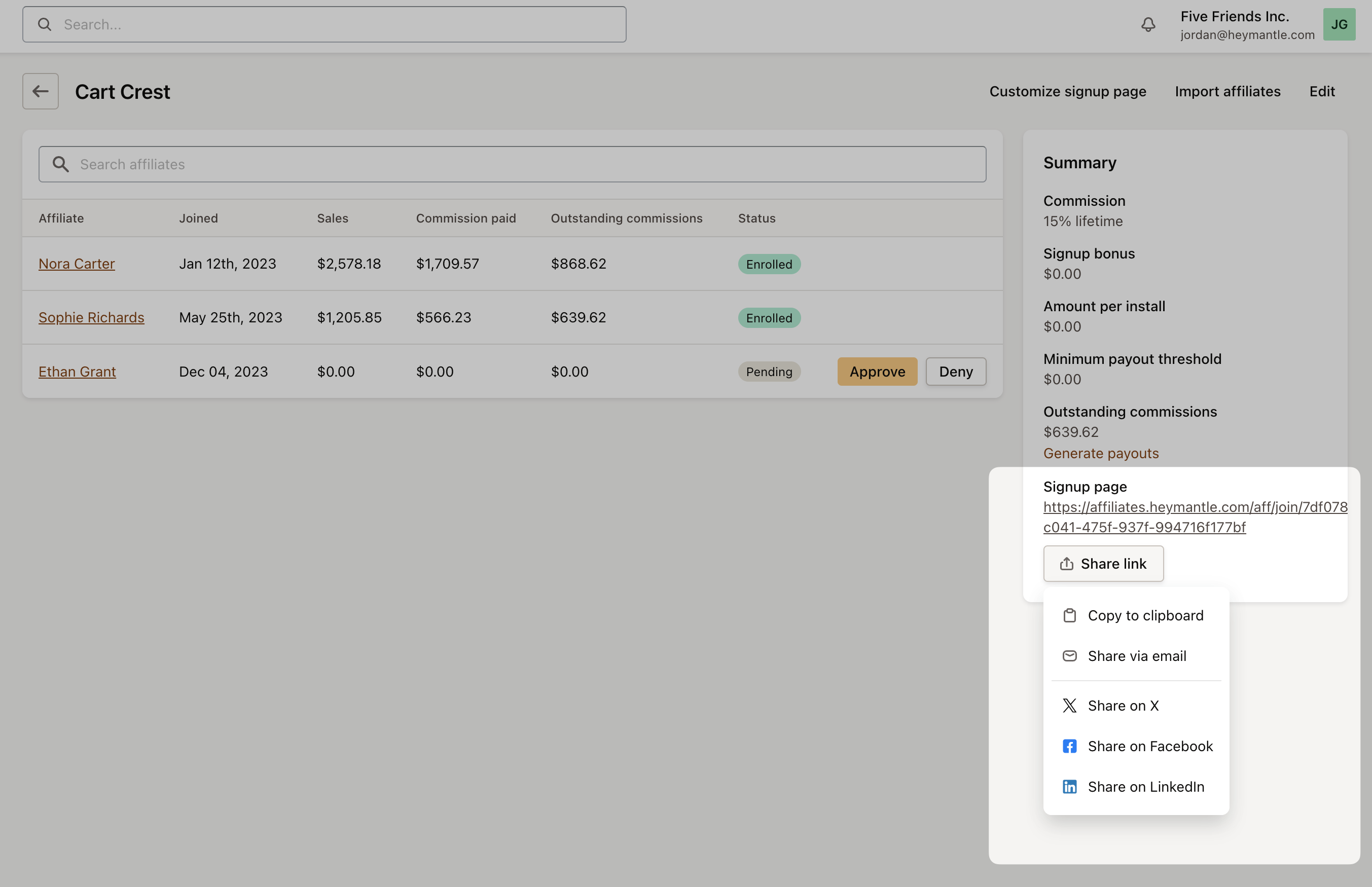 affiliates sign up link