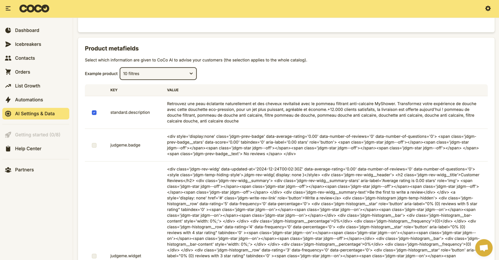 AI Product Metafields