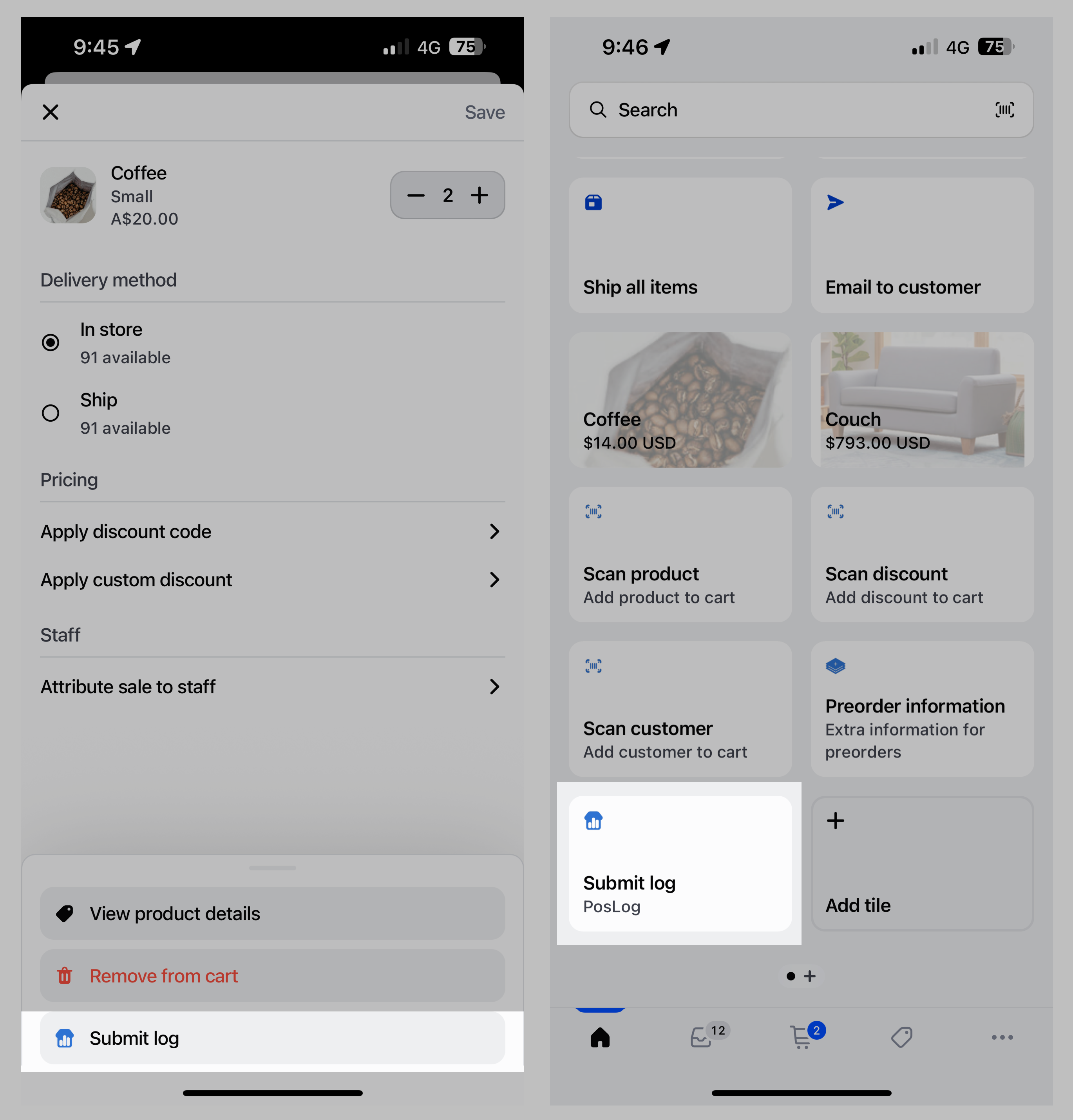 Custom Menu Screenshot