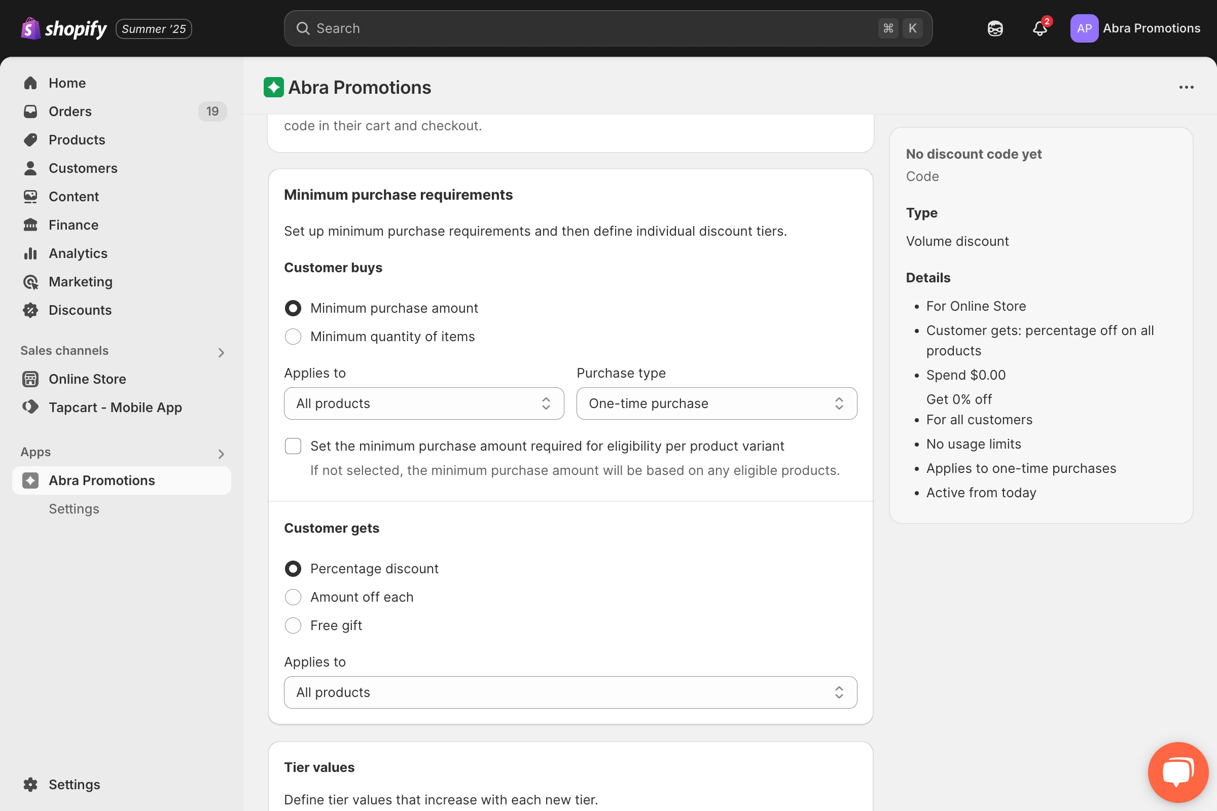 Step 4: Set Minimum Purchase Requirements