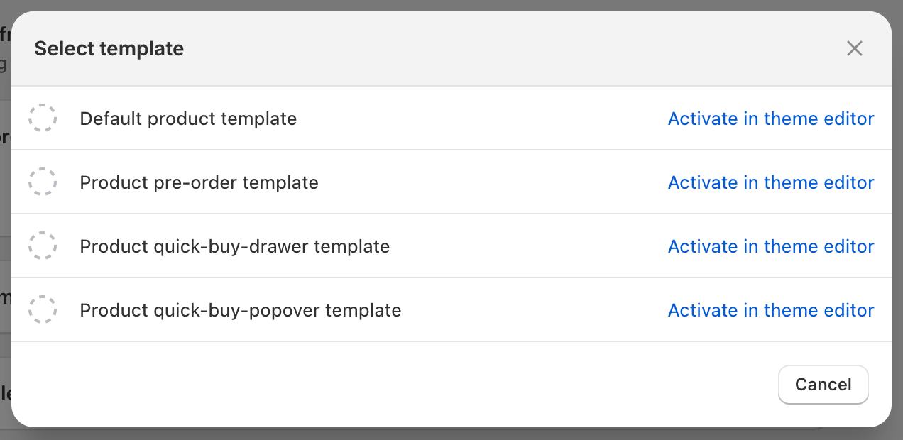 Select template