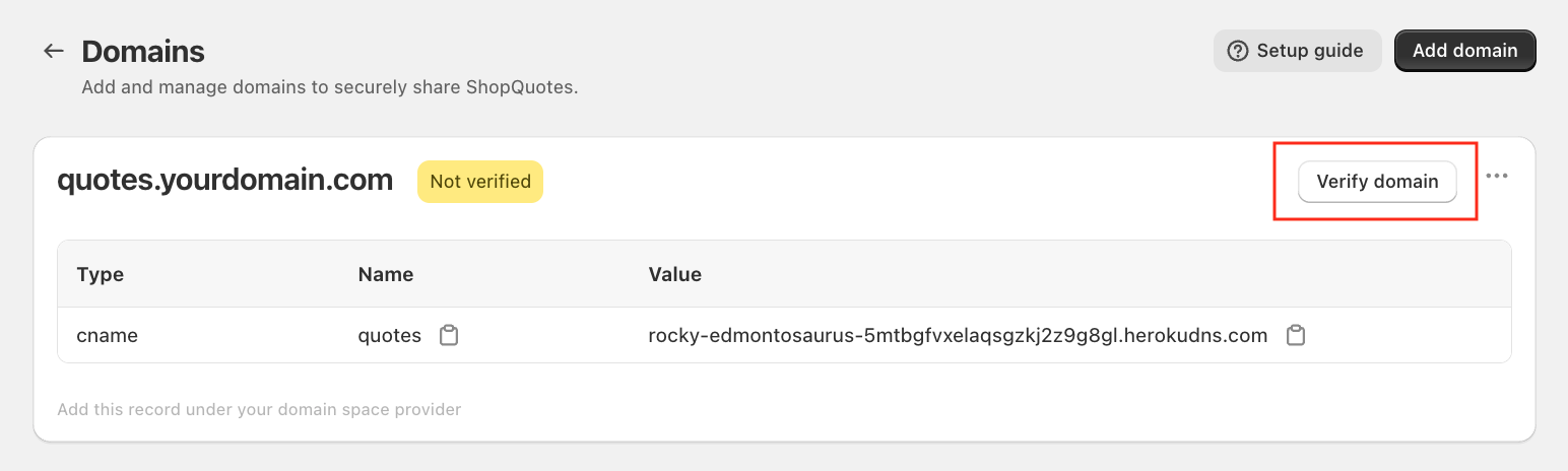 Verify Domain