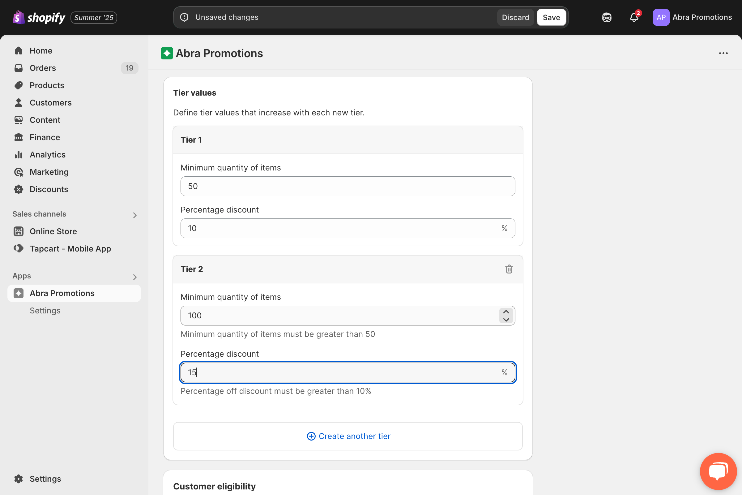 Step 6: Create Your Tiers