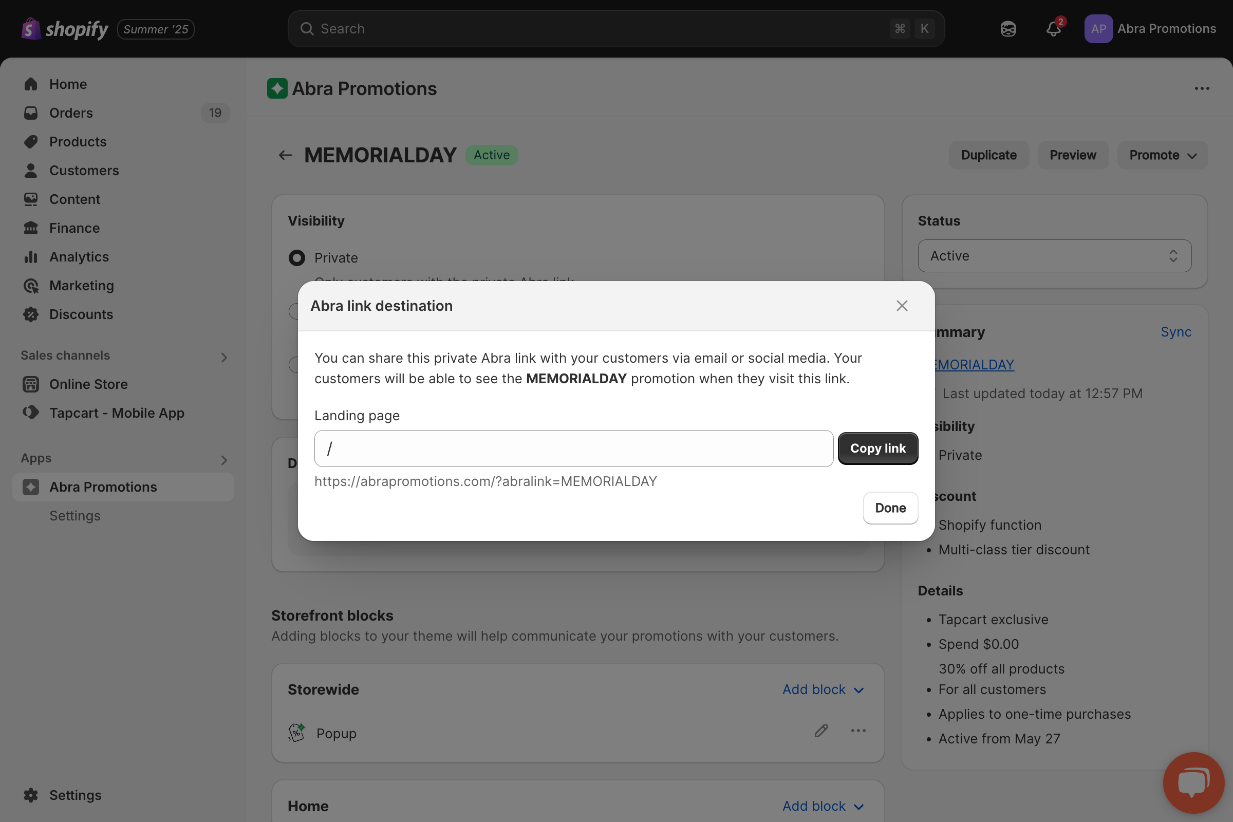 Optional: Change the destination of the Private link