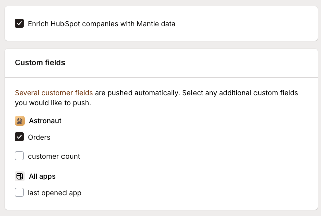 Selecting custom fields