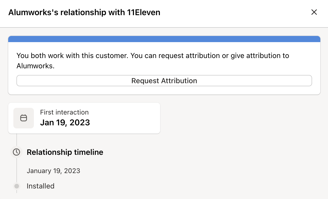 Partnership attribution request