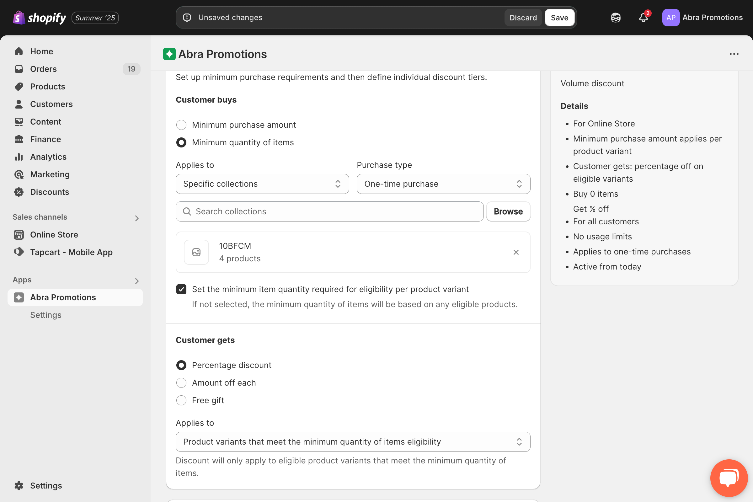 Step 5: Configure Customer Gets