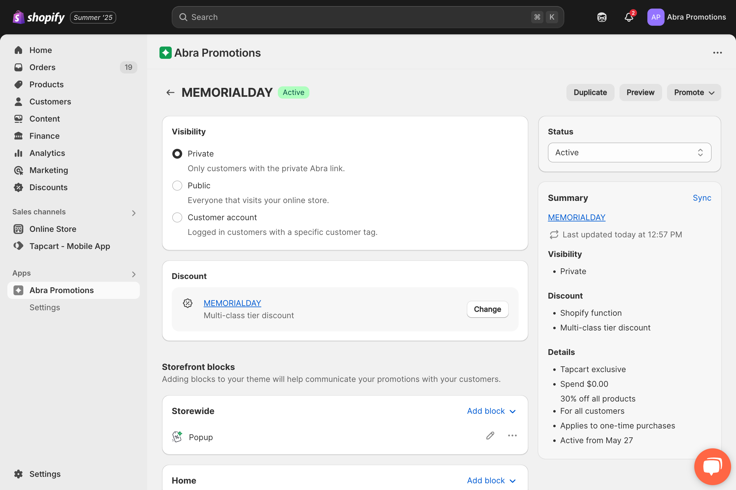 Set Visibility to Private