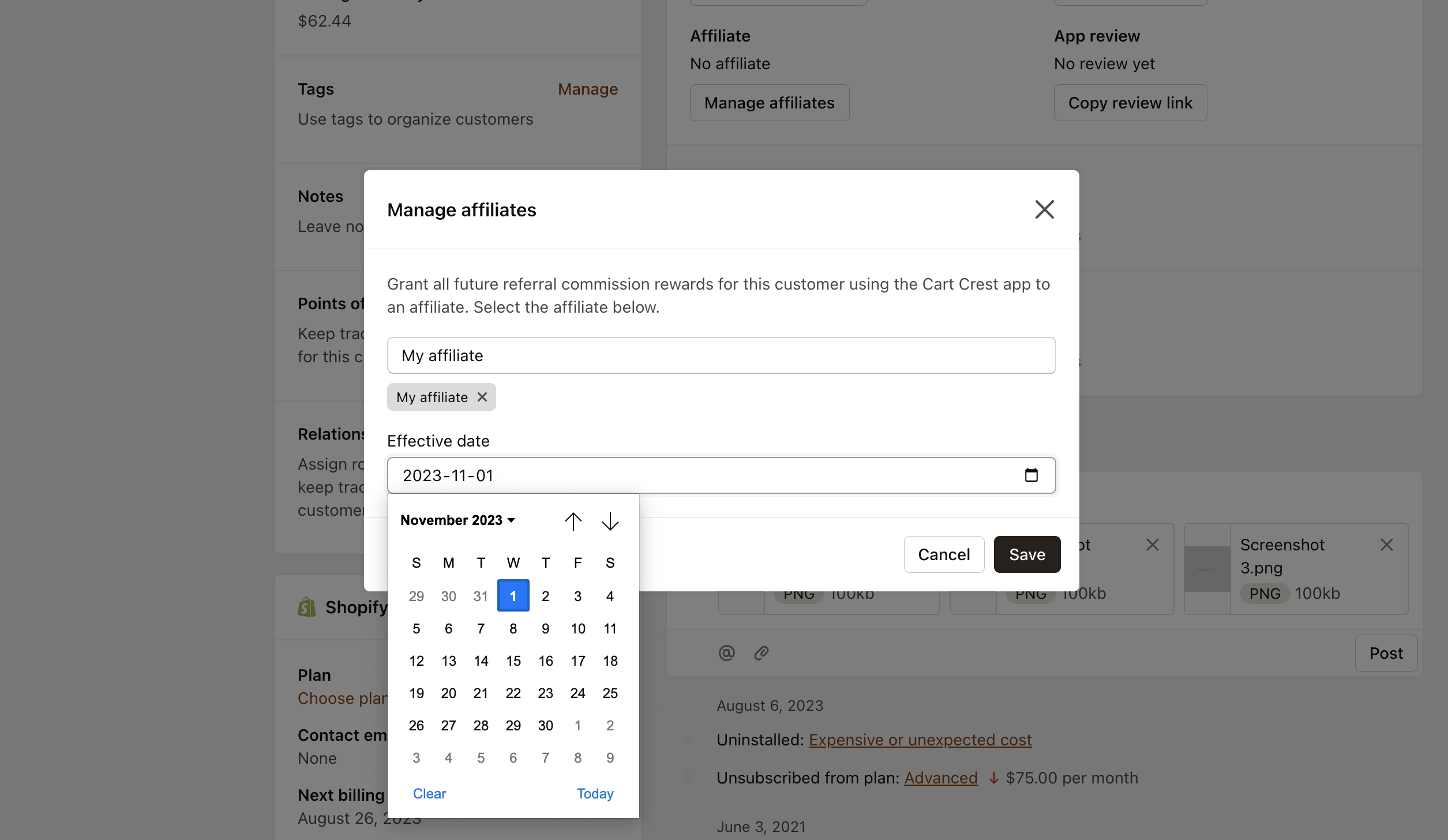 adjust affective date