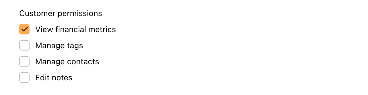 Customer permissions