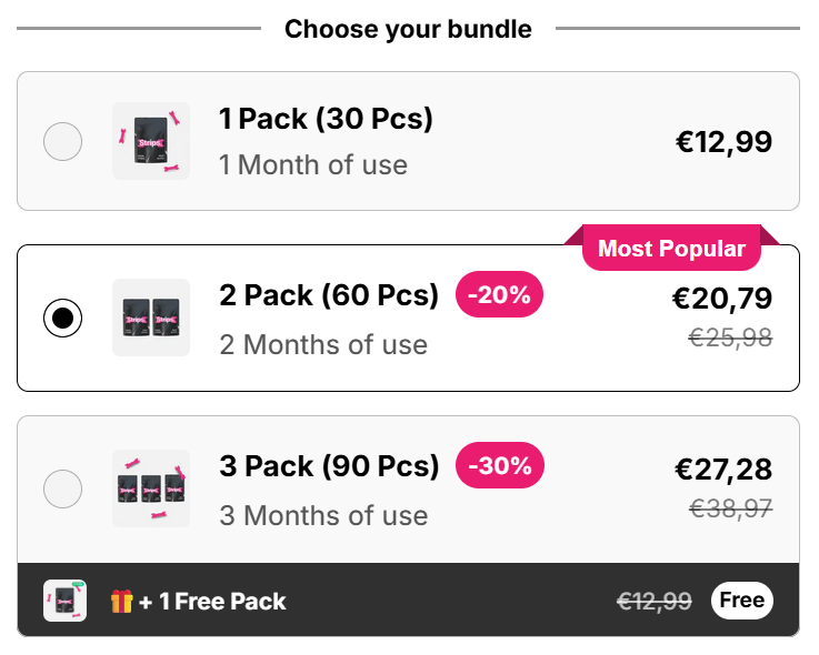 Configure multiple bundle offers with discounts and badges
