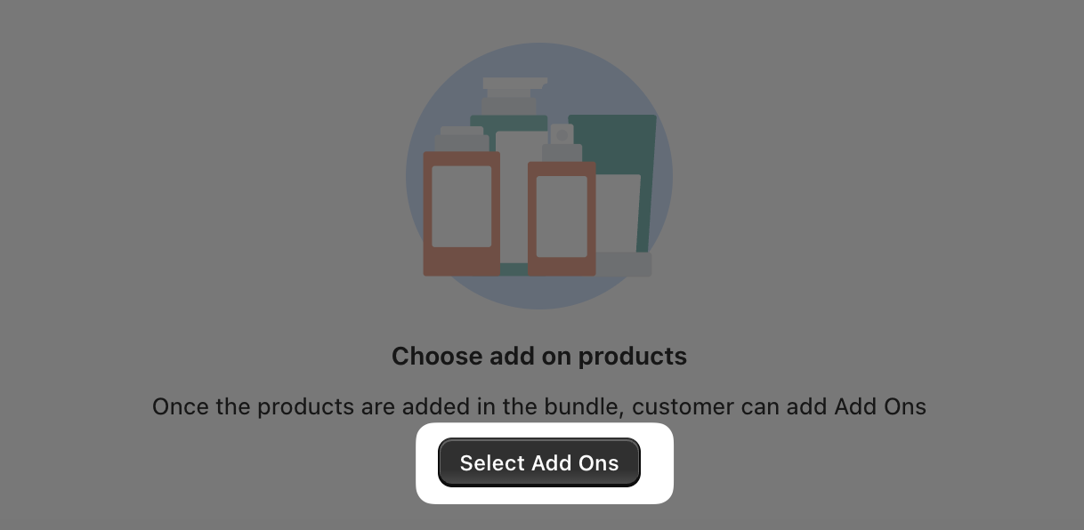 Add Ons step with Select Add Ons button