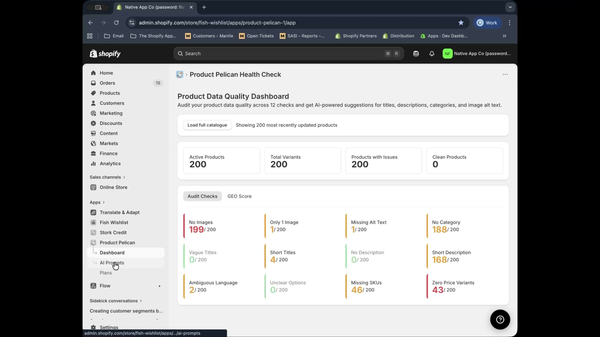 Product Data Quality Dashboard refreshed after loading more products