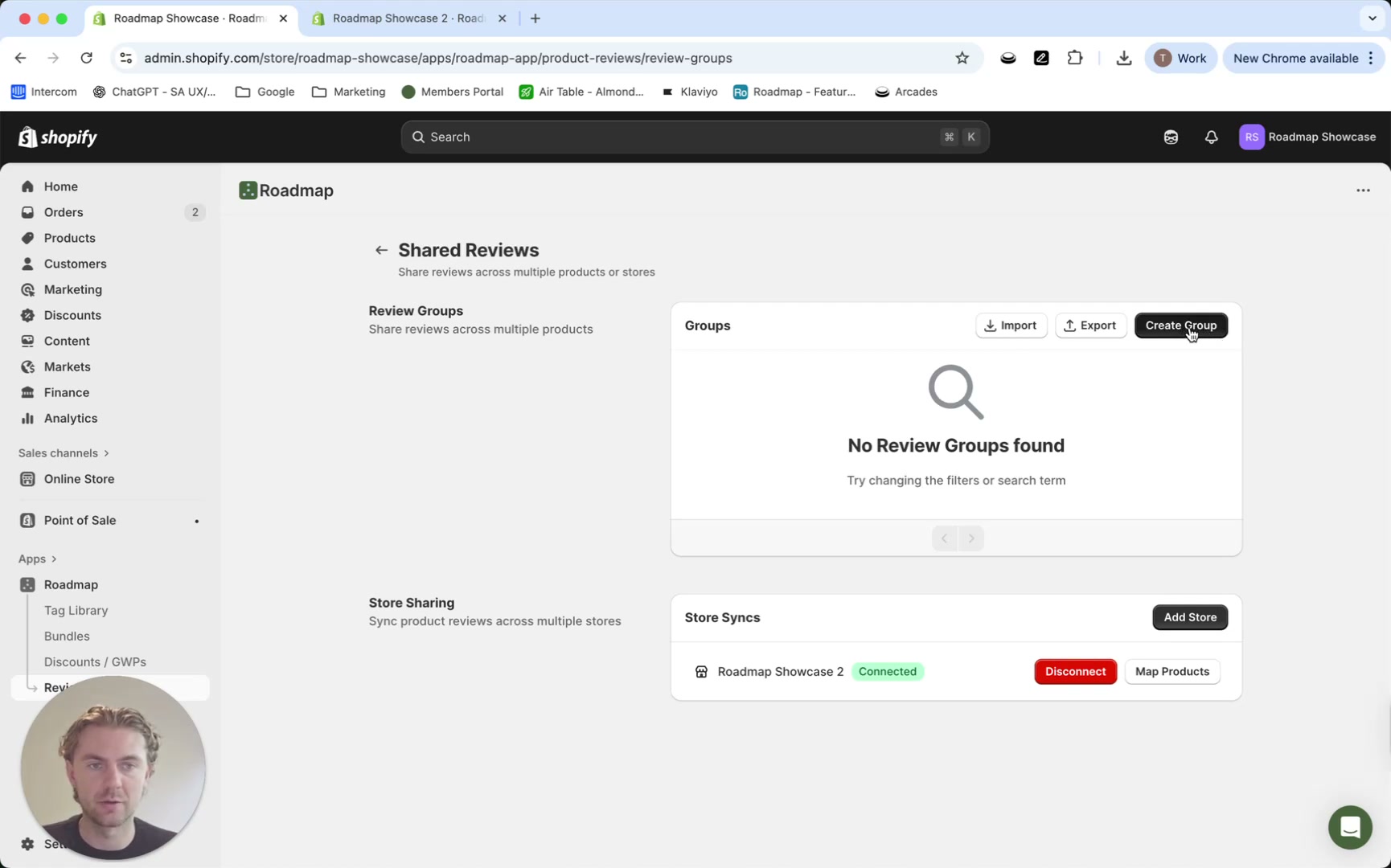 Select products dialog showing search, filters, a list of products with checkboxes, and Select/Cancel buttons