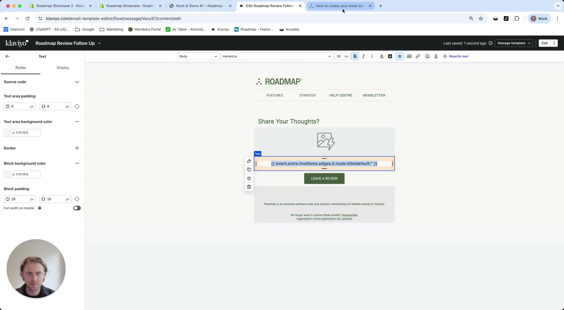 Editing a content block with dynamic Liquid variables