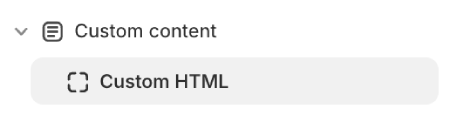 Screenshot of a Custom content section.
