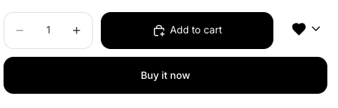 Product page showing Add to cart, Buy it now, and the wishlist icon