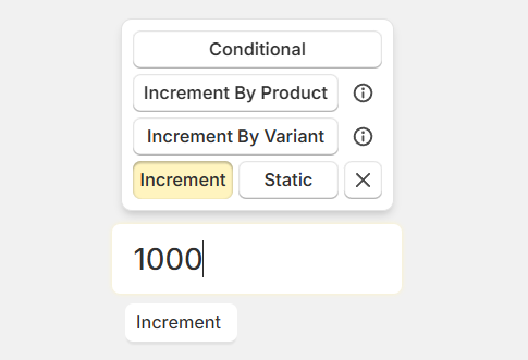 Combo mode menu showing available options for a selected combo box in SKU Manager