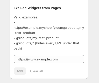Add Page URLs