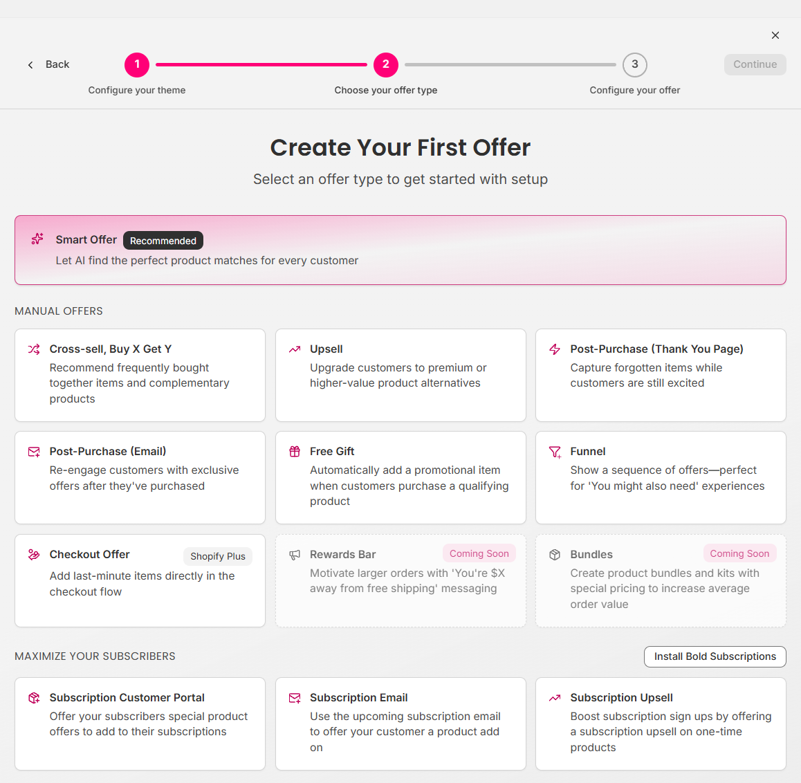 Bold Upsell Offer Types