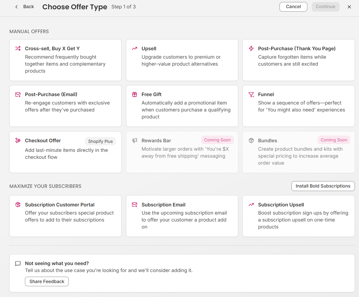 Offer Types Overview