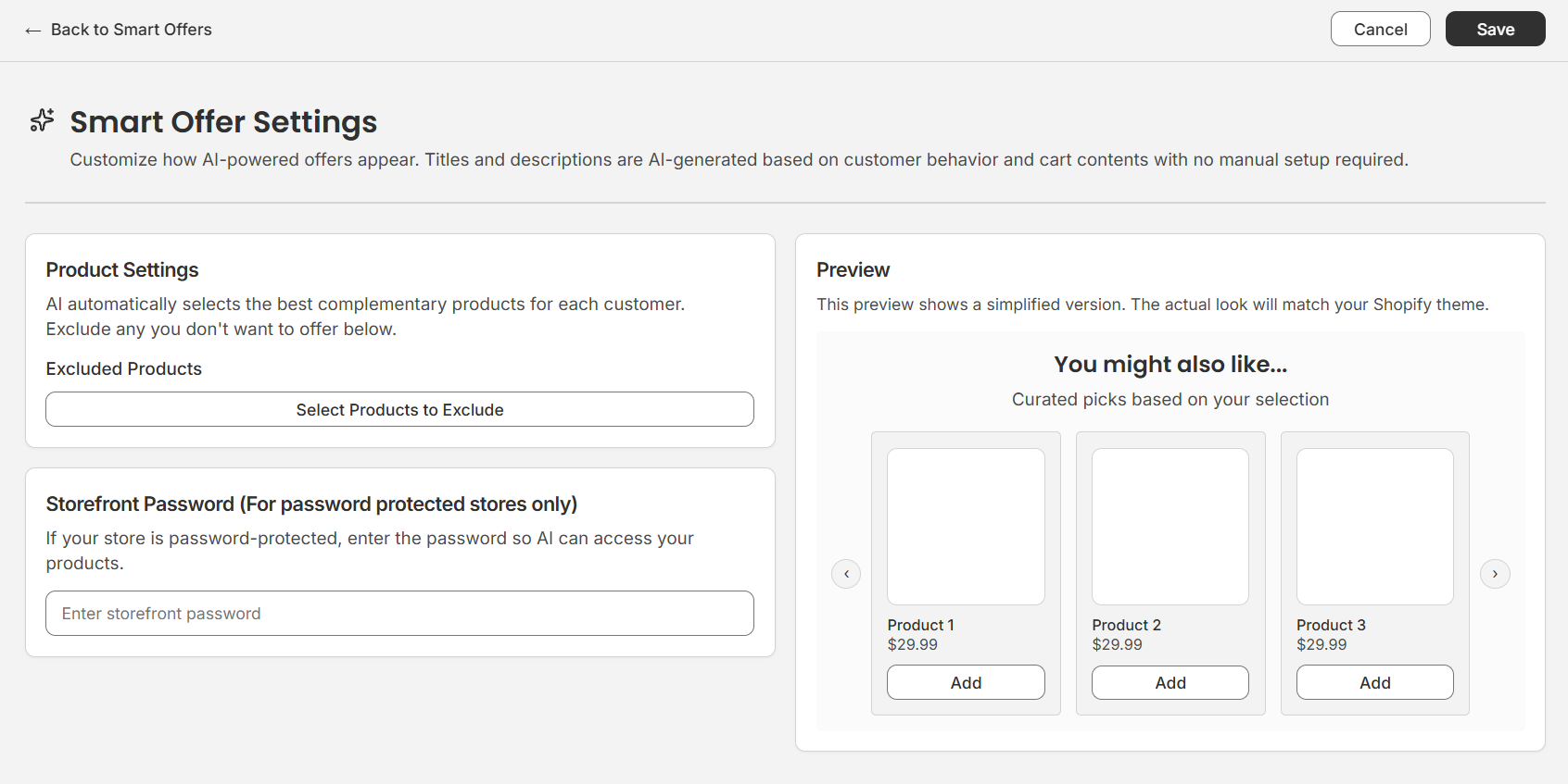 Smart Offers Configuration