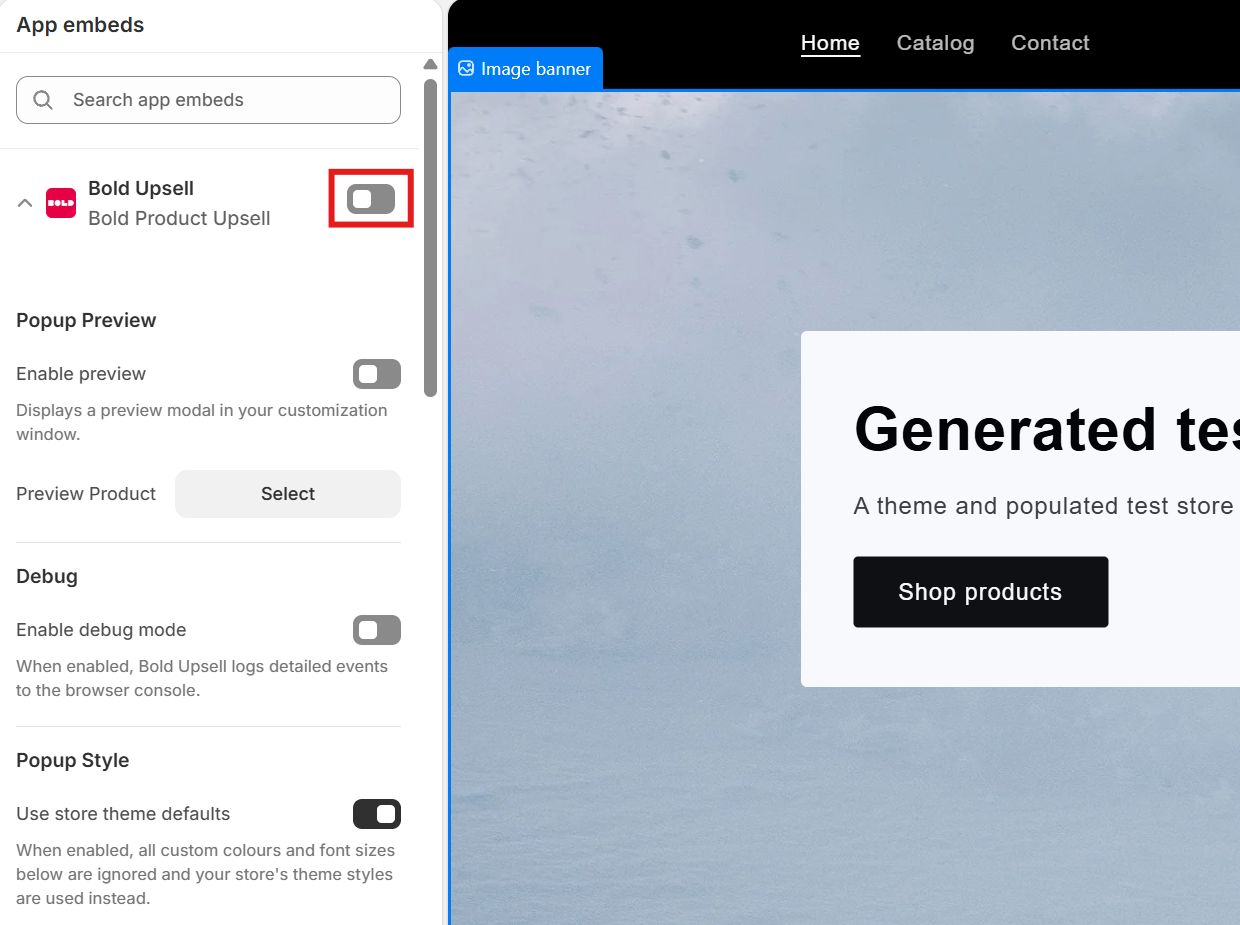Bold Upsell App Embed