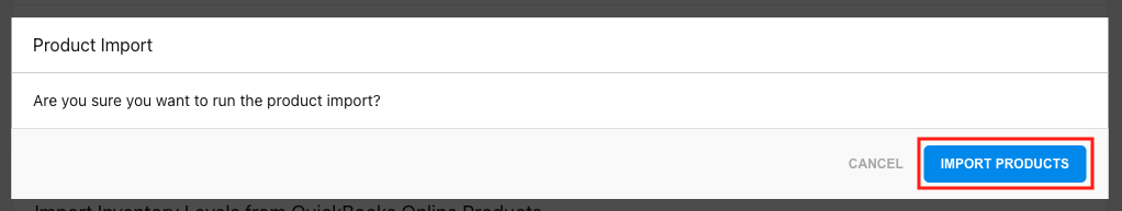 Click Import Products again