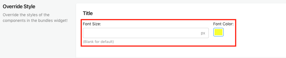 Title Font Size and Font Color Setting