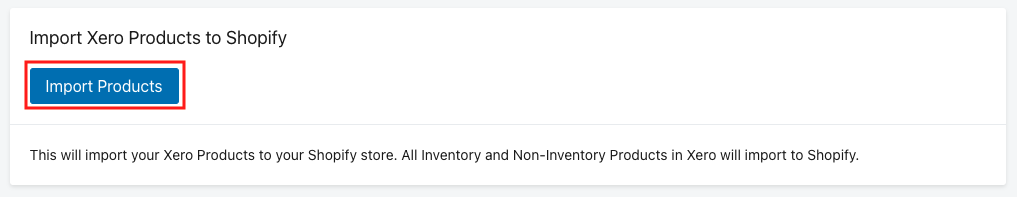 Click Import Products