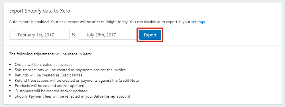 Select export