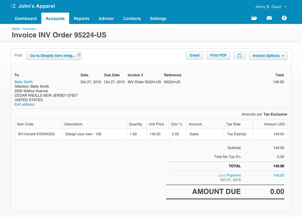 Example Invoice