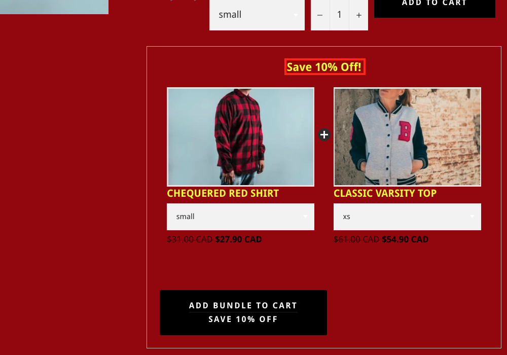 Bundle Widet Title Example Screenshot