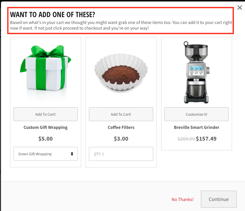 Offer Title and Description
