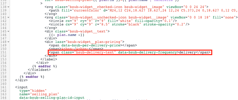 Delivery text code