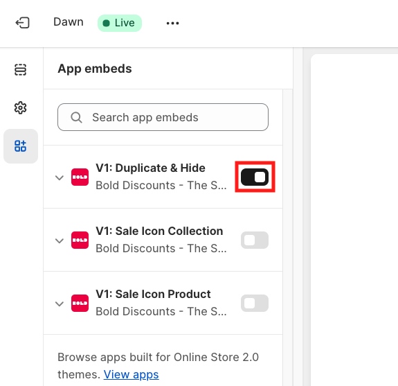 Enable V1: Duplicate and Hide