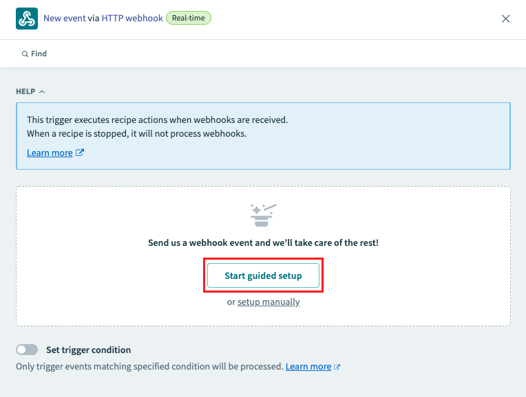 Start guided setup