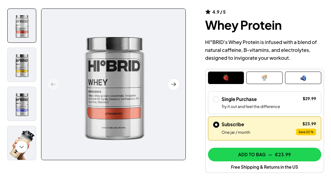 Instant Subscription example