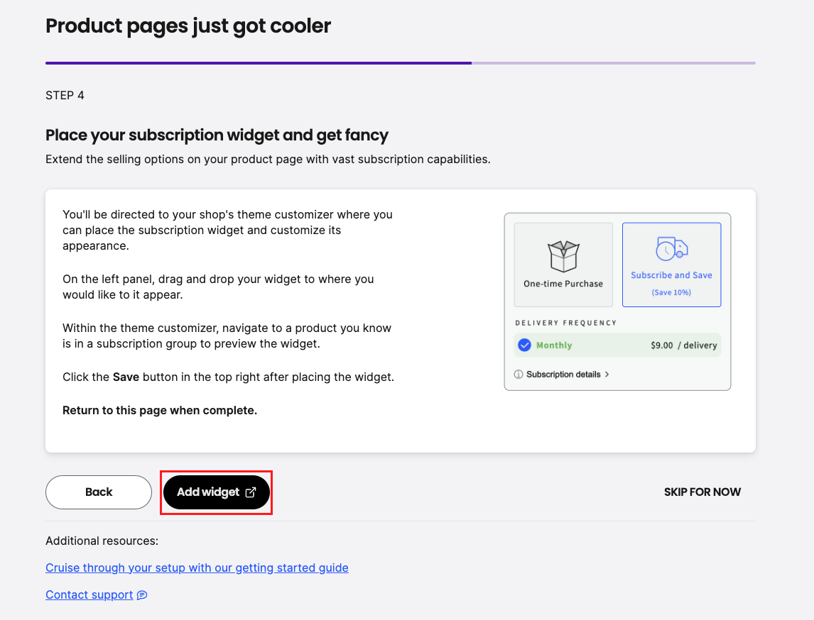 Add widget