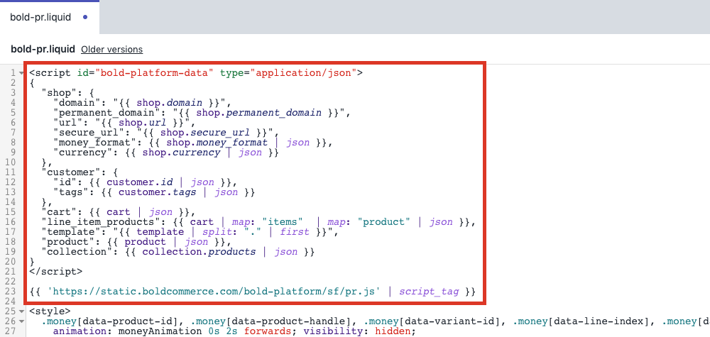 Paste Snippet Code