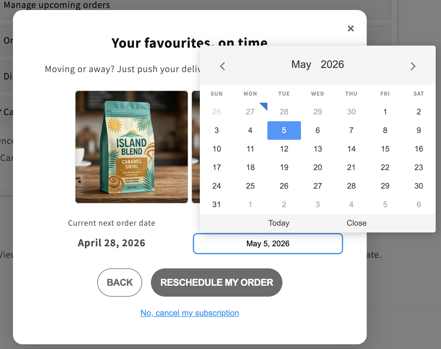 Configure Next Order Date