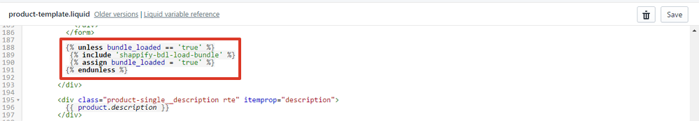 Add the bundle widget code