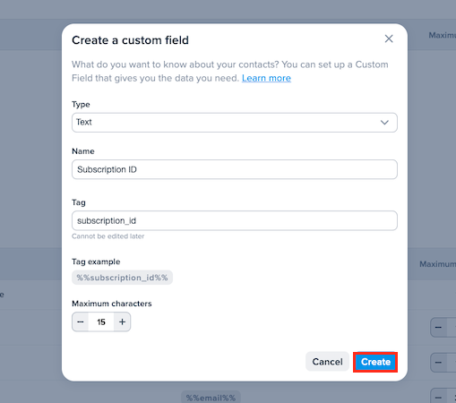Select Create